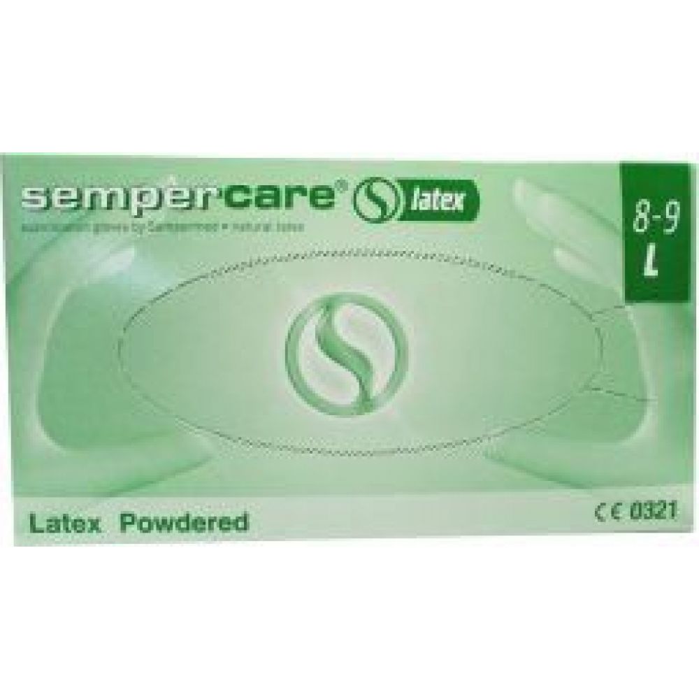 SEMPERCARE® Latex - Latex kesztyű fehér "XL 9-10" 90 db