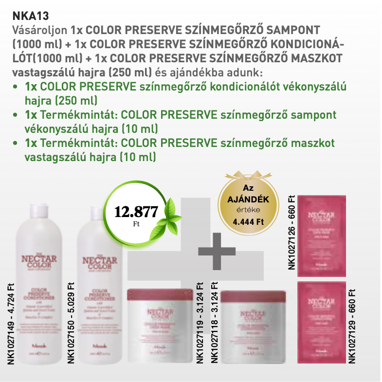 NKA13 NOOK THE NECTAR COLOR - Color Preserve Shampoo & Conditioner 3+3 AKCIÓ