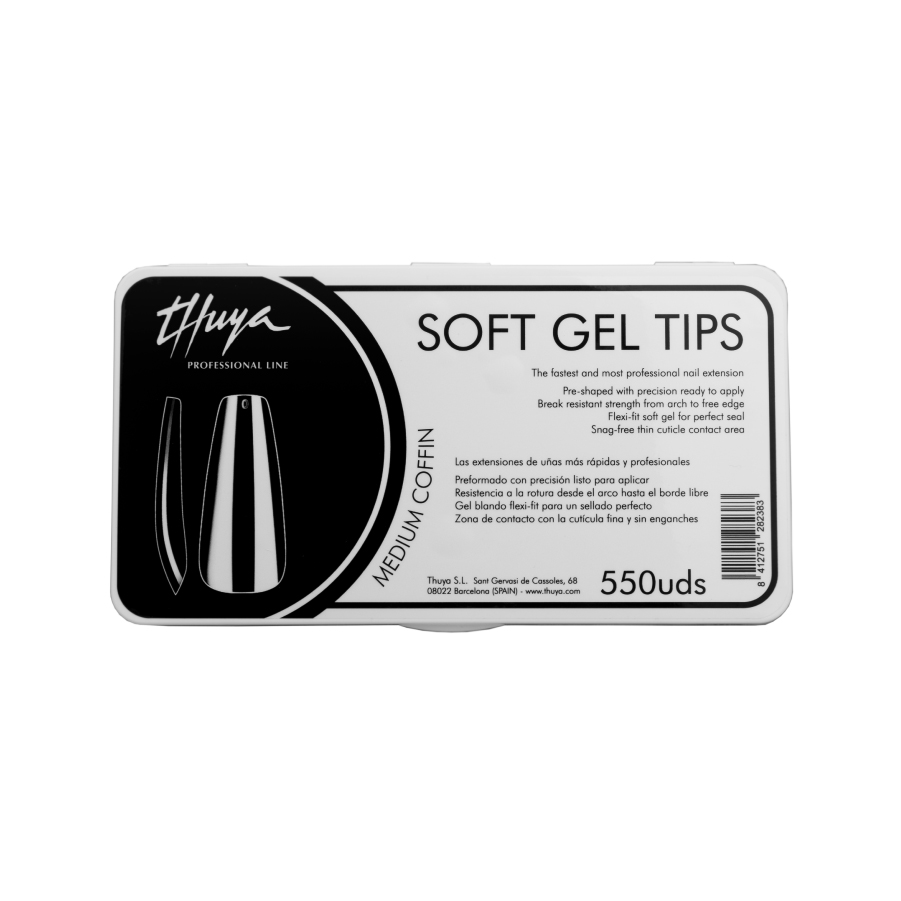 THUYA Soft Gel Tips - Medium Coffin 550 darab 