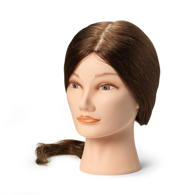 Bratt szemléltetőfej 100% Emberi hajból Barna (45-50 cm hajhossz) Ref.: 9861