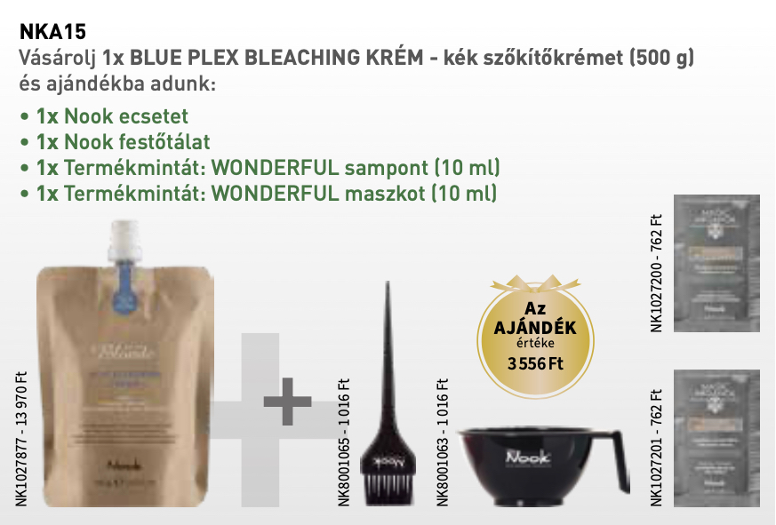 NKA15 NOOK Starlight Blonde Blue Bleaching Cream 500g 1+4 AKCIÓ