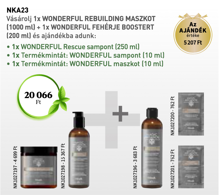 NKA23 NOOK Magic Arganoil Wonderful Rebuilding Maszk & Fehérje Booster 2+3 AKCIÓ