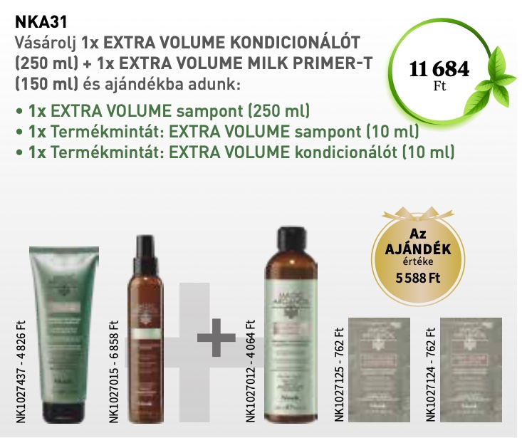 NKA31 NOOK Magic Arganoil Extra Volume Kondícionáló & Milk Primer 2+3 AKCIÓ