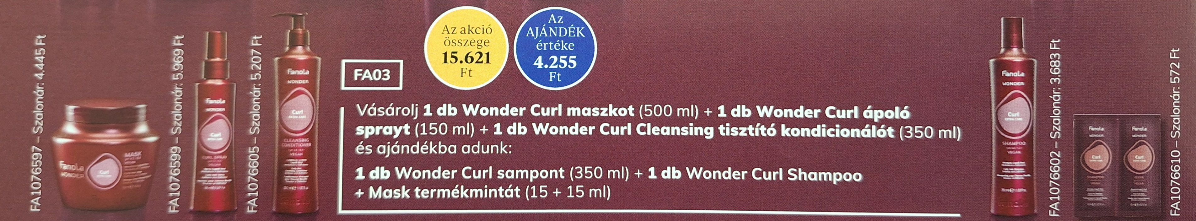 FANOLA Wonder Curl Termékbemutató Akció 3+2