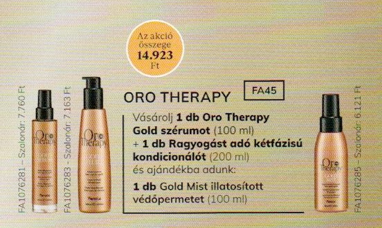 FA45 FANOLA ORO Therapy Gold szérum & Gold Bi-phase 2+1 AKCIÓ