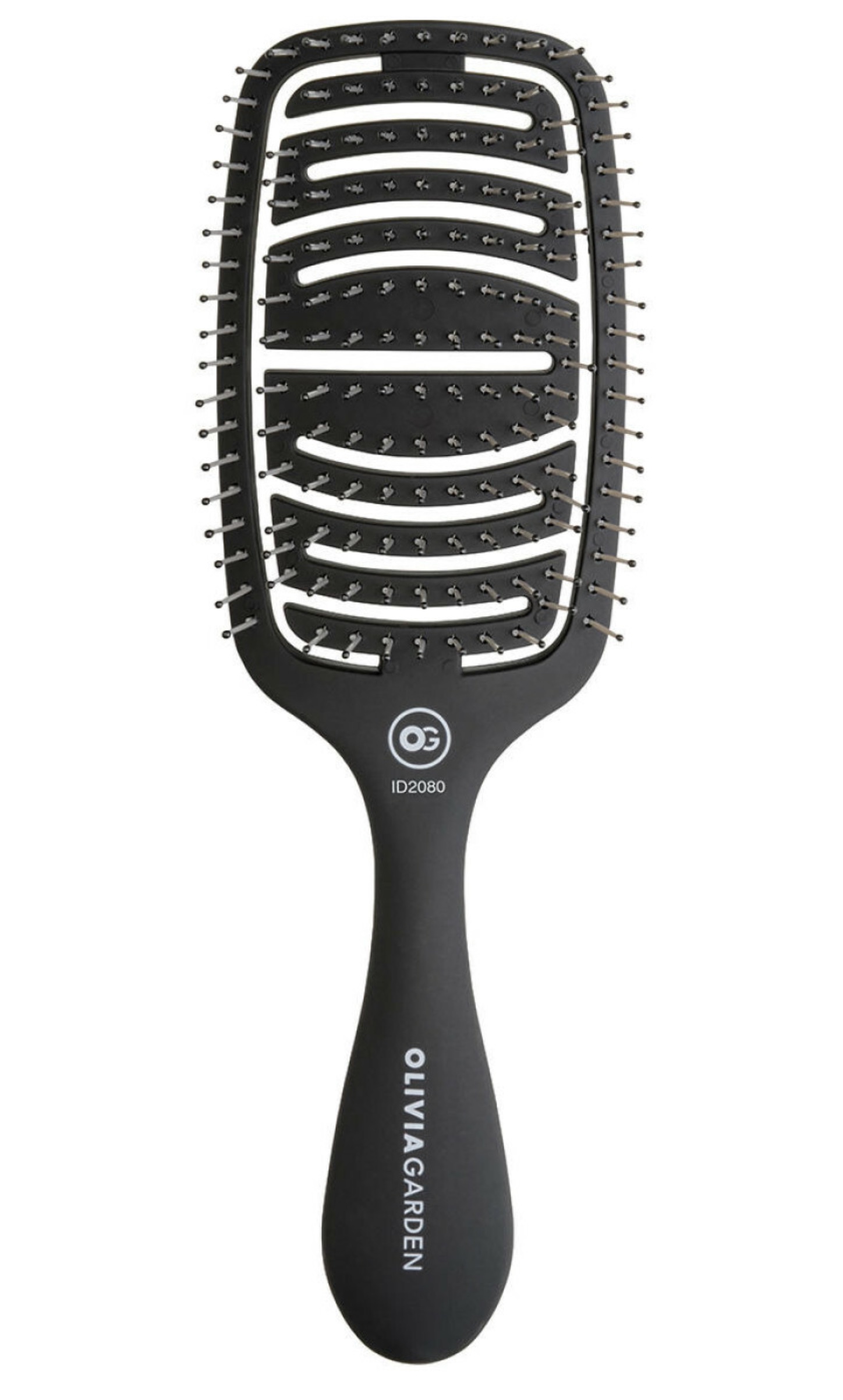 Olivia Garden Essential Care Flex Detangling Brush ID2080 (Thick Hair-Matt Black)