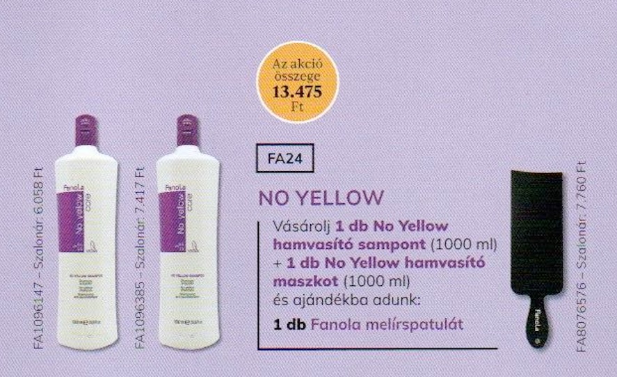 FA24 FANOLA No Yellow Sampon & Maszk 1000 ml 2+1 AKCIÓ